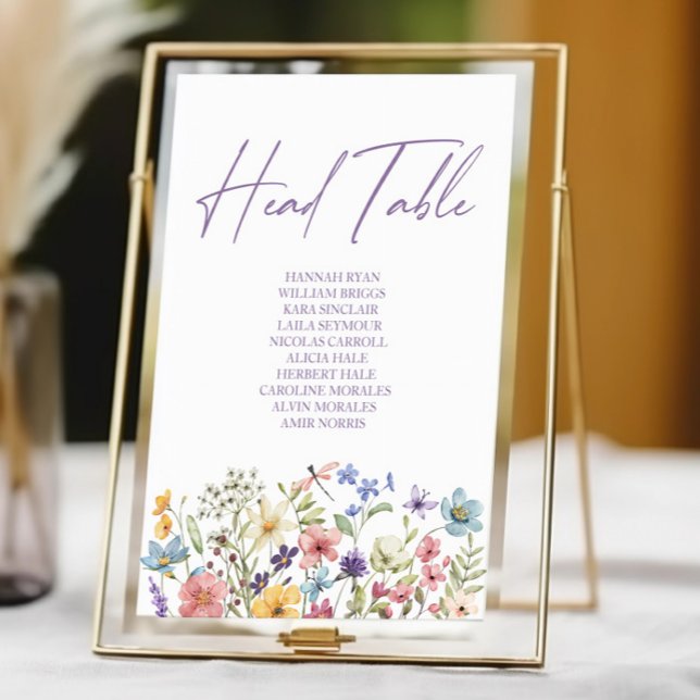 Wildflower Wild Flowers Floral Garden Wedding Head Table Number (Creator Uploaded)