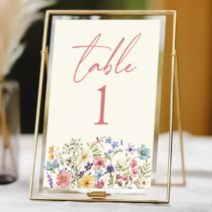 Wildflower Wild Flowers Floral Garden Wedding Table Number