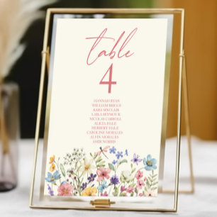 Wildflower Wild Flowers Floral Garden Wedding Table Number