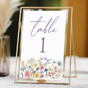 Wildflower Wild Flowers Floral Garden Wedding Table Number