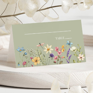 Wildflower Wild Flowers Floral Wedding Place Card