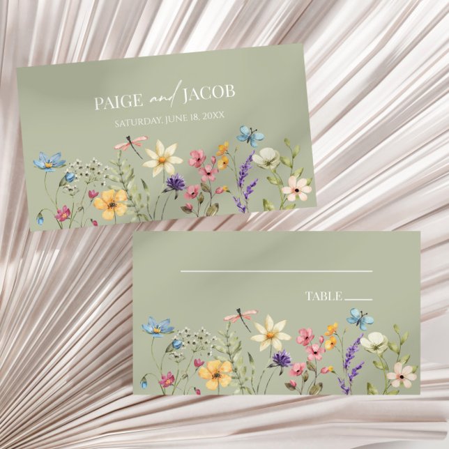 Wildflower Wild Flowers Floral Wedding  Place Card (Creator Uploaded)