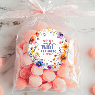 Wildflower Wild One 1st birthday  Classic Round Sticker
