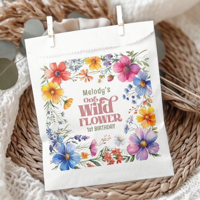 Wildflower Wild One 1st birthday  Favour Bags (Creator Uploaded)