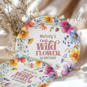 Wildflower Wild One 1st birthday  Paper Plate
