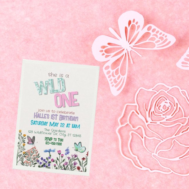 WIldflower Wild One birthday Invitation (Creator Uploaded)