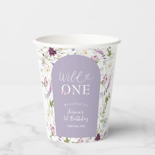 Wildflower Wild ONE Butterfly Garden Party Paper Cups