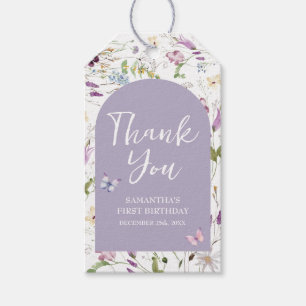 Wildflower Wild ONE Butterfly Garden Thank You Gift Tags