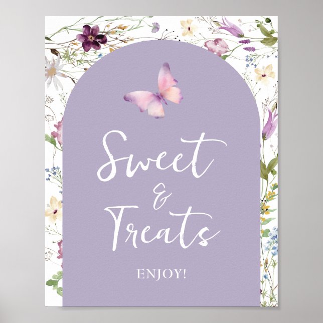 Wildflower Wild ONE Butterfly Sweet & Treats Poster (Front)
