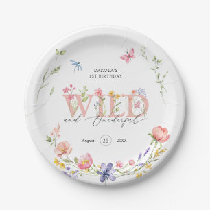 Wildflower Wild & Onederful 1st Birthday Paper Plate