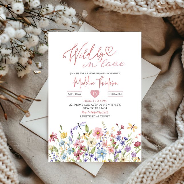 Wildflower Wildly in Love Bridal Shower Invitation (Creator Uploaded)