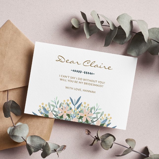 Wildflower Will You Be My Bridesmaid Proposal Card (Creator Uploaded)