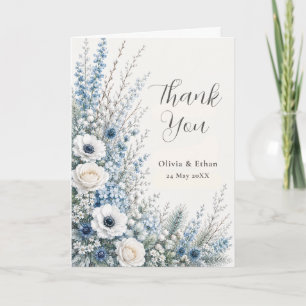 Wildflower Winter Meadow Wedding Thank You Card