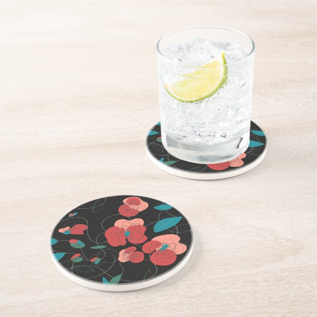 Wildflower Wonderland | Stylised Flowers pattern Coaster (Side)