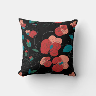 Wildflower Wonderland   Stylised Flowers pattern Cushion