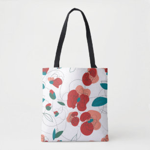 Wildflower Wonderland   Stylised Flowers pattern Tote Bag