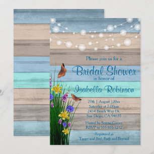 Wildflower Wood Bridal Shower Design Invitation
