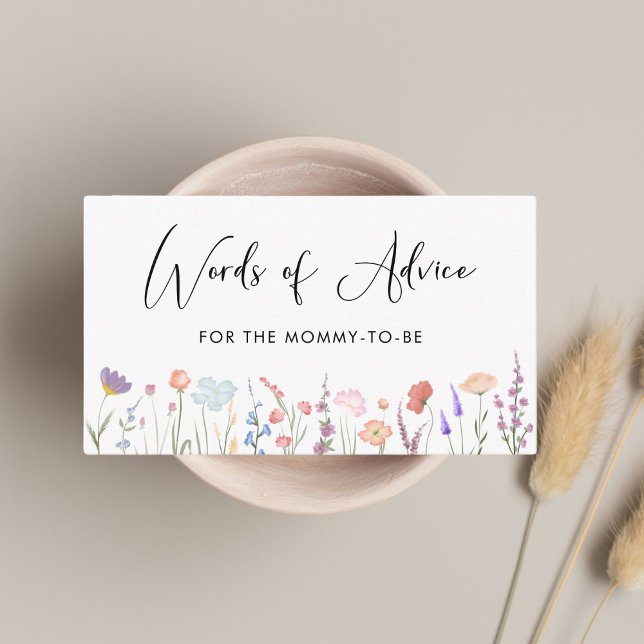 Wildflower Words of Advice Baby Shower Enclosure Card (Creator Uploaded)