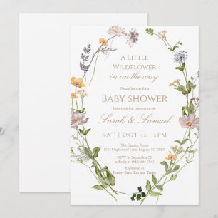 Wildflower Wreath Baby Shower Invitation