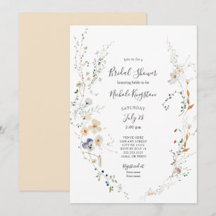 Wildflower Wreath Bridal Shower Invitation