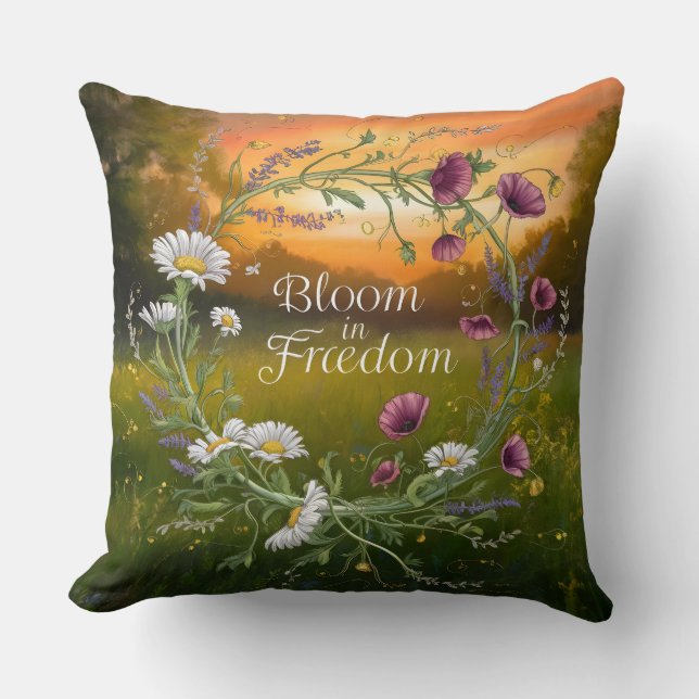 Wildflower Wreath  Cushion (Front)