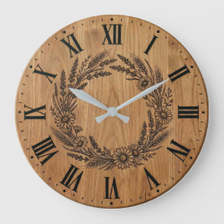 Wildflower Wreath wall clock | Farmhouse Decor