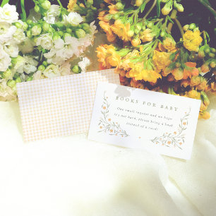 Wildflower Yellow Elegant Garden Girl Baby Shower Enclosure Card