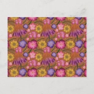 Wildflower Yellow Floral Pattern Postcard
