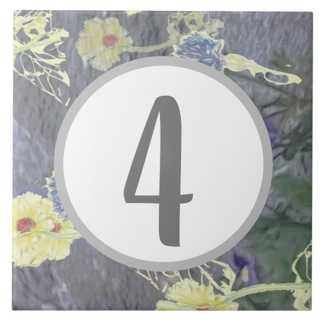 WildflowerMenagerie House Single Digit Number Tile (Front)