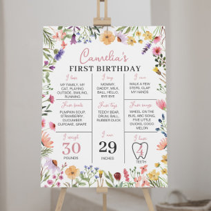 Wildflowers 1st Birthday Milestone Sign