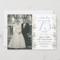 Wildflowers 75th Anniversary Invitation With Photo