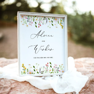 Wildflowers advice and wishes for Newlyweds Poster