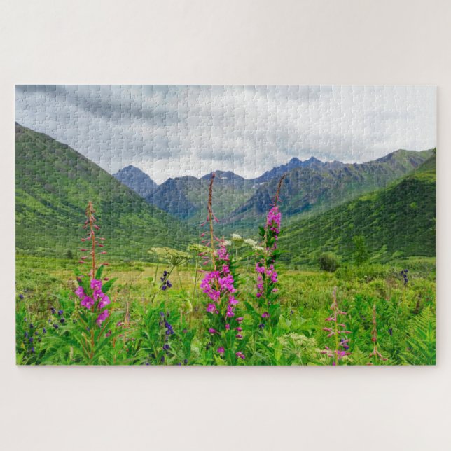 Wildflowers Alaskan Valley Jigsaw Puzzle (Horizontal)