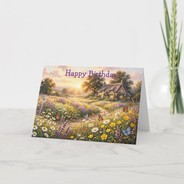 Wildflowers and a Cute Cottage Card (Front)