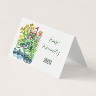 Wildflowers and a pied wagtail business card