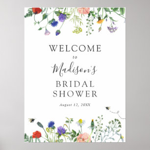 Wildflowers and Bee Bridal Shower Welcome Sign