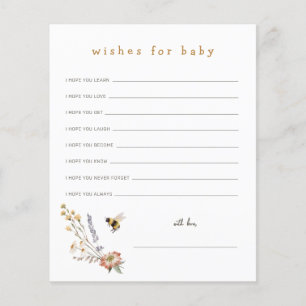 Wildflowers and Bee Wishes for Baby Card