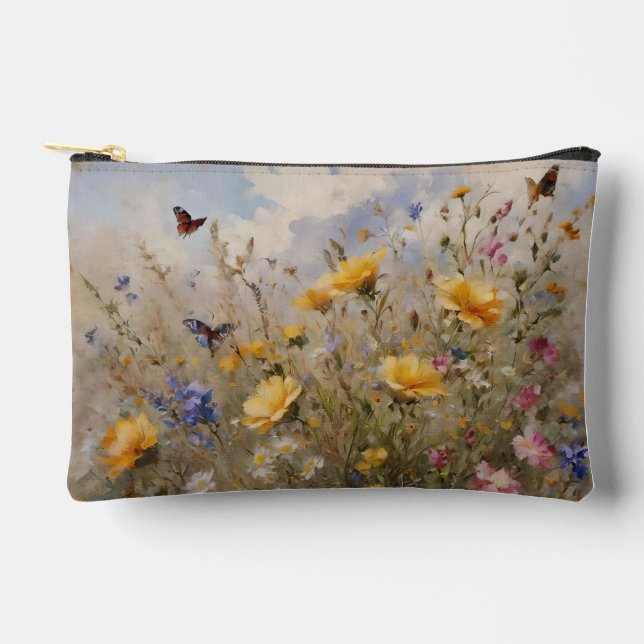 Wildflowers and Butterflies Accessory Pouch (Front)