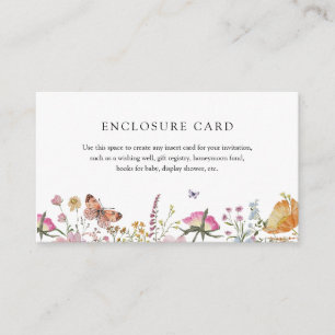 Wildflowers and Butterflies Bridal Enclosure Card