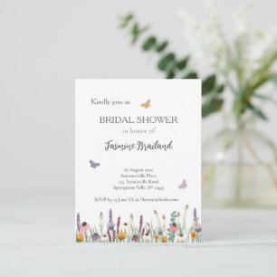 Wildflowers and Butterflies Bridal Shower Invitation