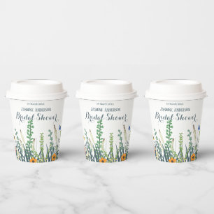 Wildflowers and butterflies bridal shower   paper cups