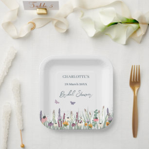 Wildflowers and Butterflies Bridal Shower Party   Paper Plate