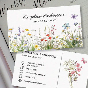 Wildflowers and butterflies business card