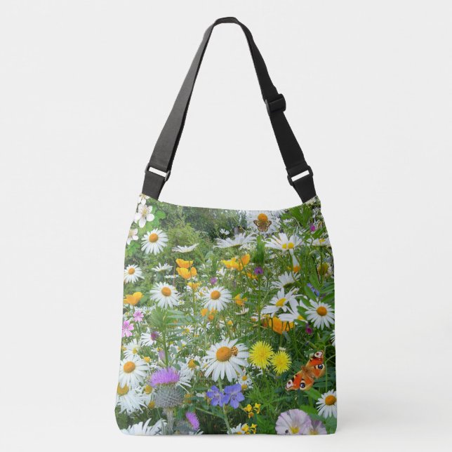 Wildflowers and Butterflies Crossbody Bag (Front)