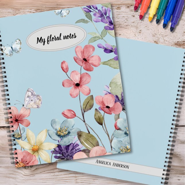 Wildflowers and butterflies custom notebook (Creator Uploaded)