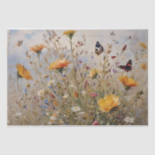Wildflowers and Butterflies Decoupage Tissue Paper