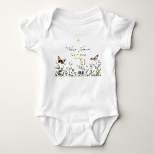 Wildflowers and Butterflies Orthodox Baptism       Baby Bodysuit