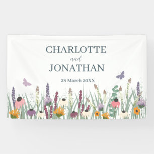 Wildflowers and Butterflies Wedding Banner