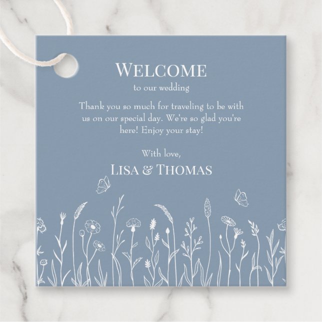 Wildflowers and Butterflies Welcome Gift Tag (Front)