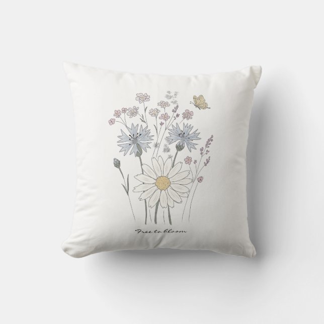 Wildflowers and butterfly cushion (Front)